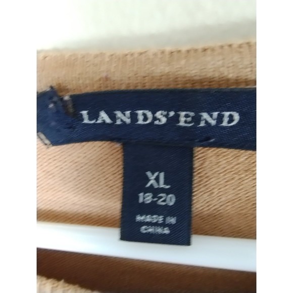 Land's End Sweater Women's XL 18-20 Pullover Short Sleeves Career Basic Caramel - Picture 6 of 8